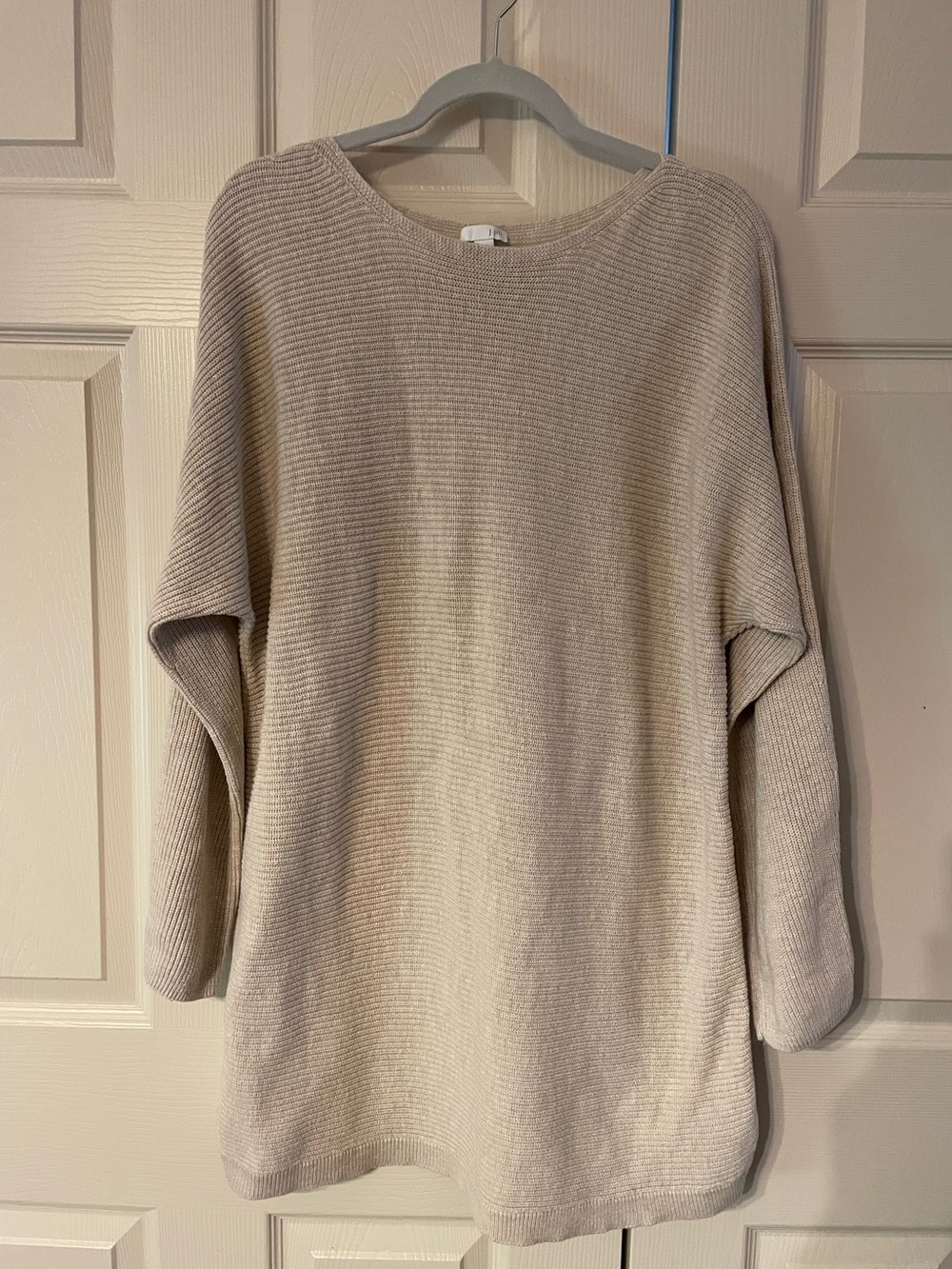 J.Jill, Sweater, Tunic, Beige, Stretch, Long-Sleeves, Boatneck, XL